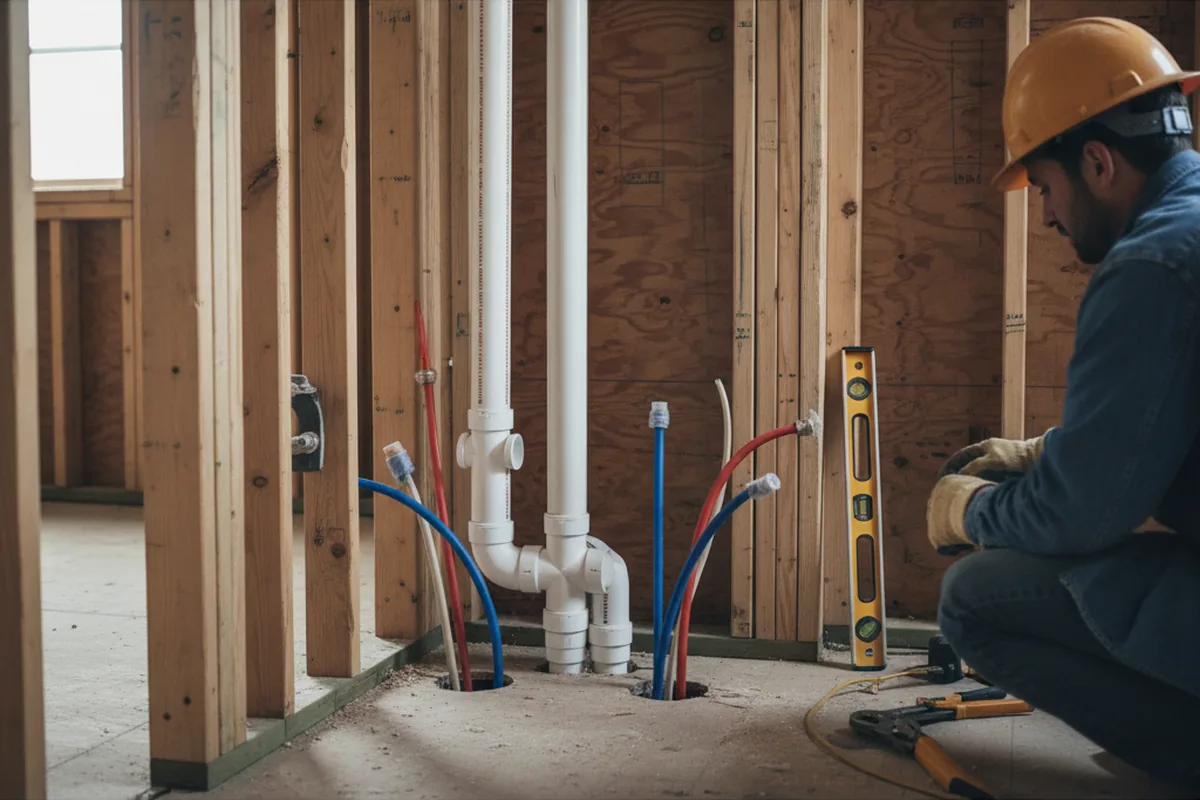 Drain and supply rough-in during Drain Cleaning in Round Lake
